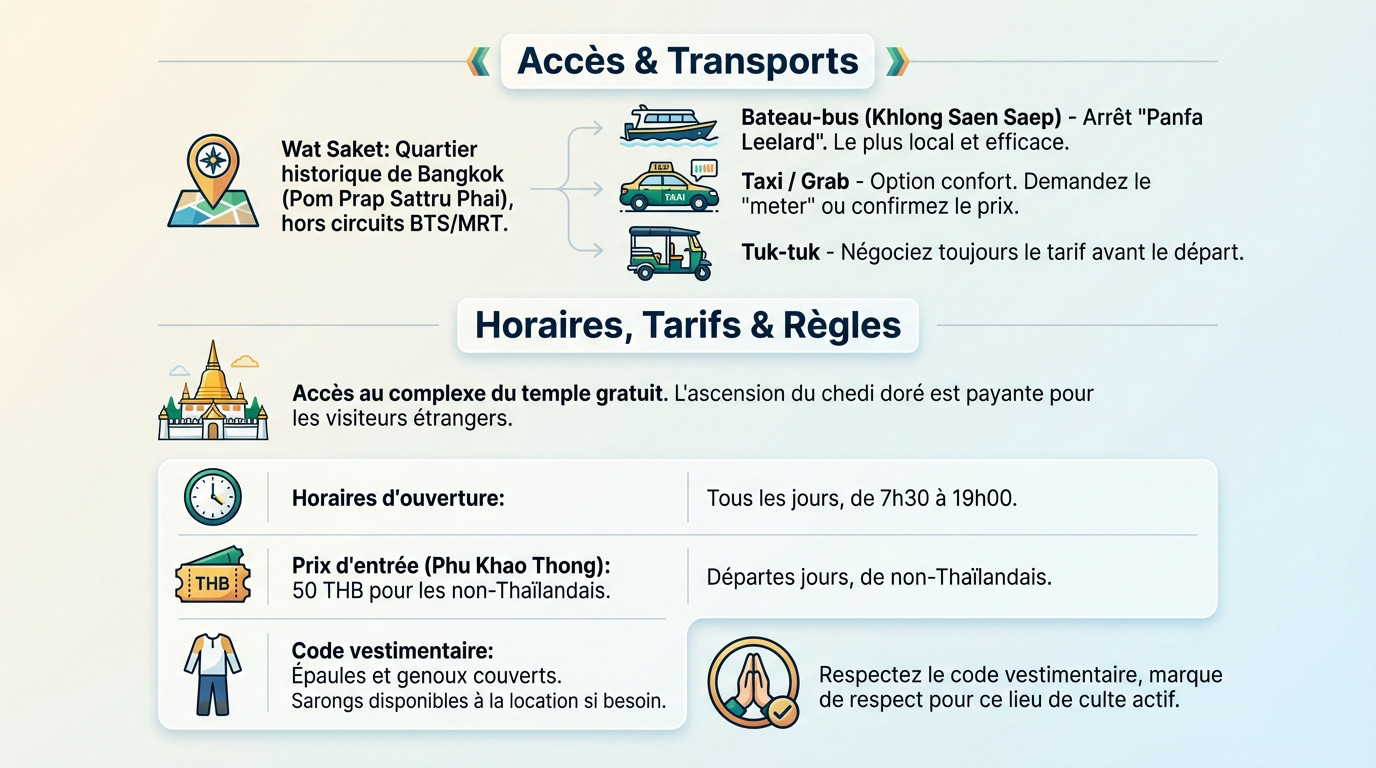 Wat Saket à Bangkok guide pratique