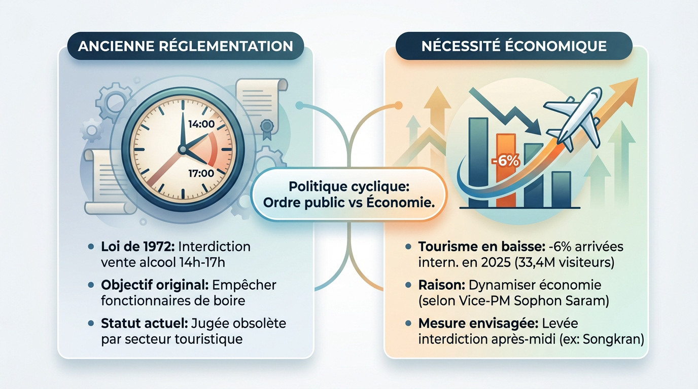 Analyse du paradoxe législatif thaïlandais entre restrictions d'alcool et relance touristique