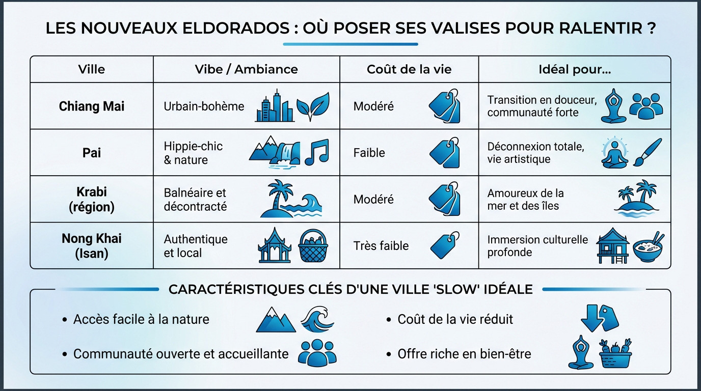 Où poser ses valises pour ralentir ?