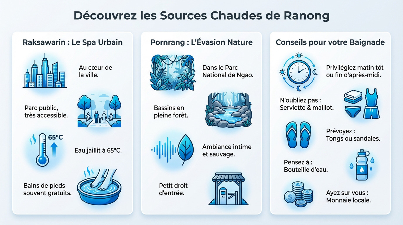 sources chaudes de Ranong en Thaïlande