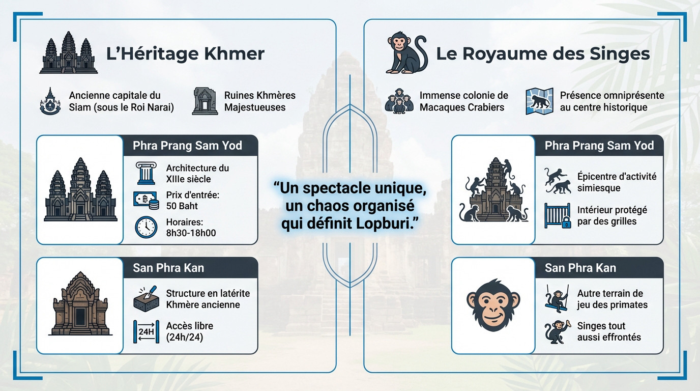 Lopburi, entre ruines khmères et chaos simiesque