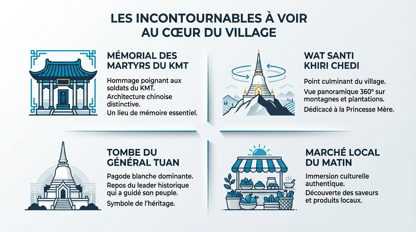 Vue panoramique sur le village de Mae Salong et ses paysages montagneux