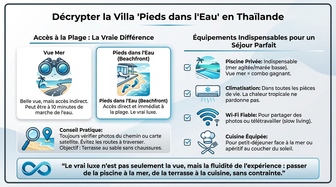 villa pieds dans l'eau en Thaïlande