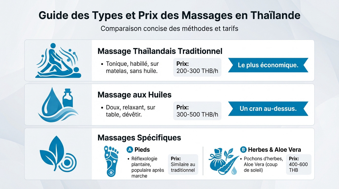 types et prix des massages en Thaïlande