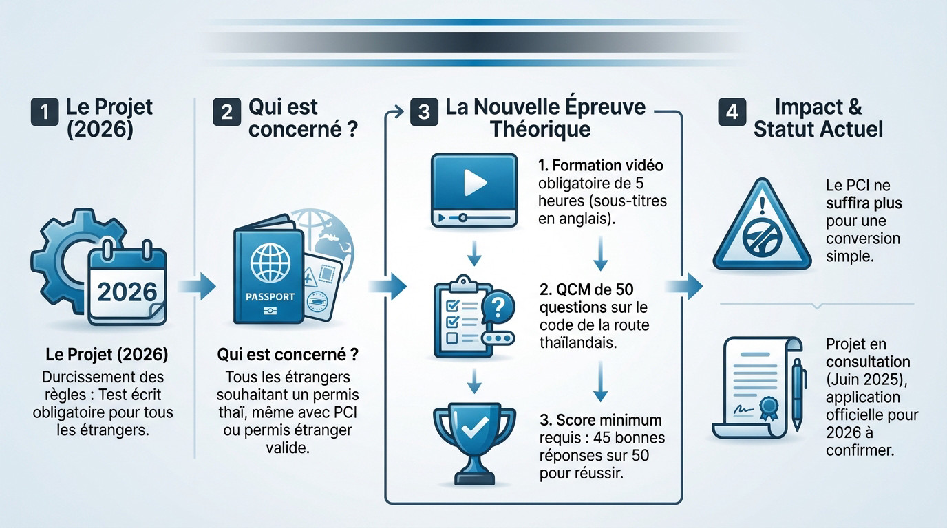 Projet de réforme du permis de conduire en Thaïlande pour 2026
