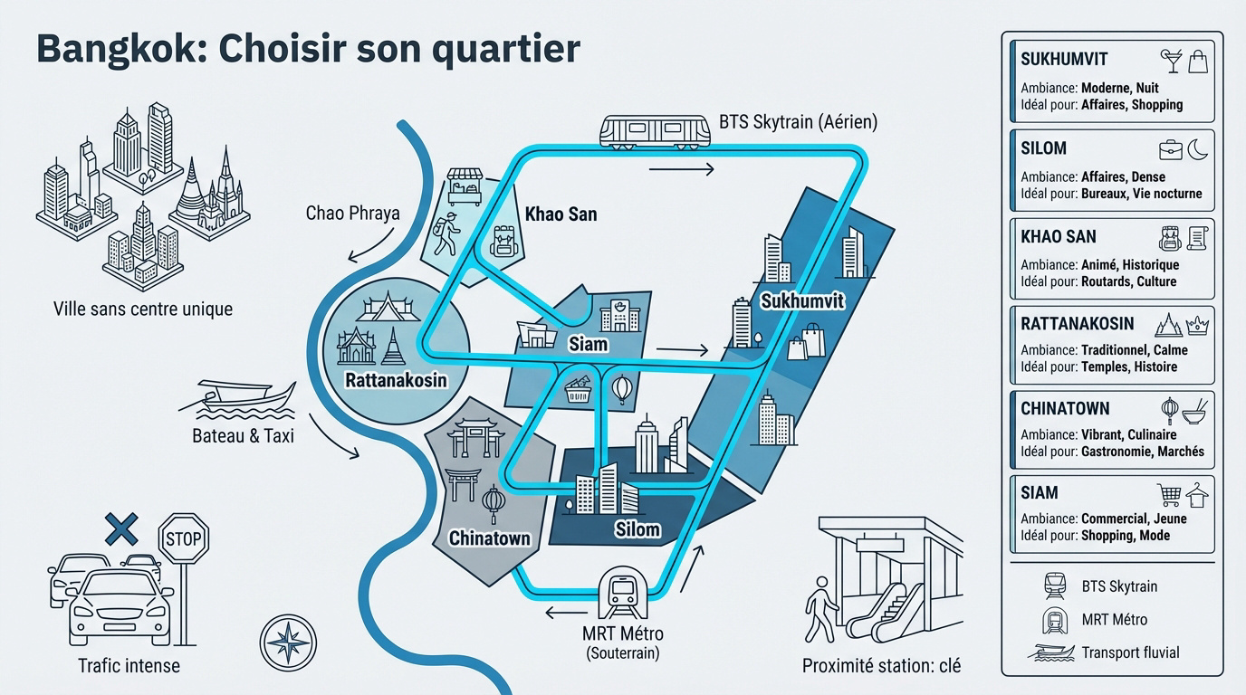 Guide des quartiers de Bangkok pour choisir son logement et ses visites