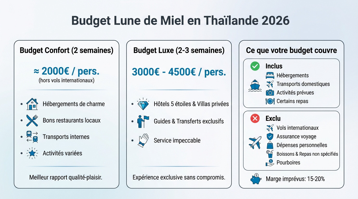 budget voyage de noces en Thaïlande