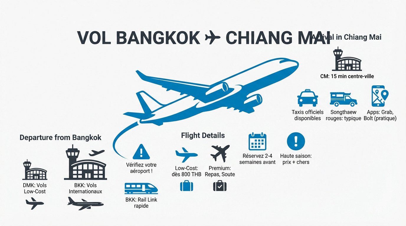 Avion survolant la Thaïlande vers Chiang Mai