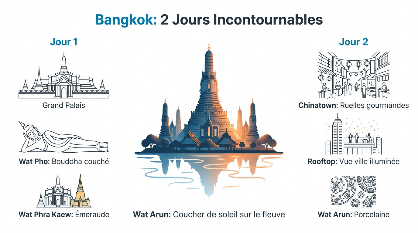 Temples majestueux et architecture traditionnelle à Bangkok