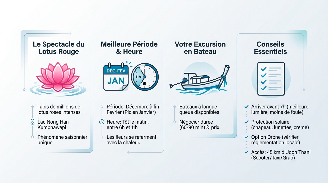 lac du Lotus Rouge à Udon Thani en Thaïlande