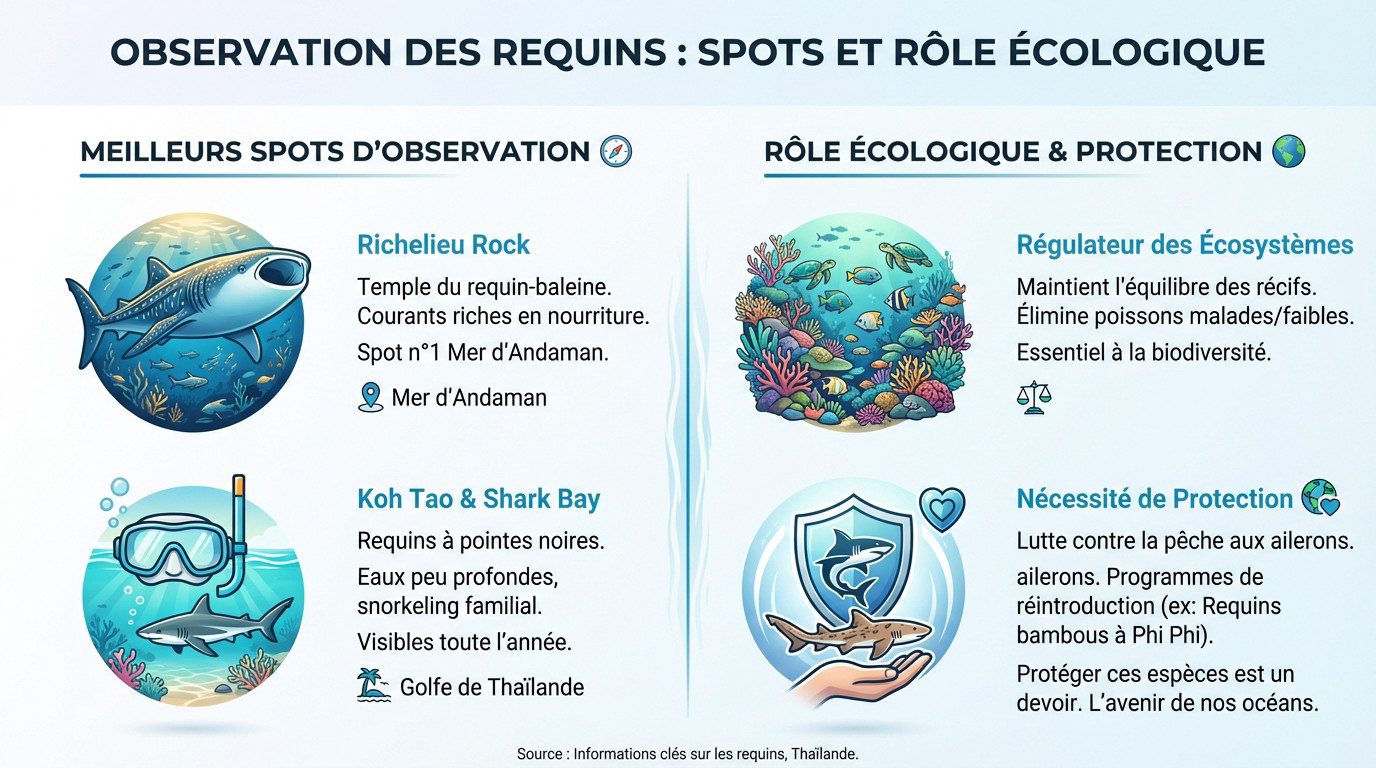 Meilleurs spots pour observer les requins en Thaïlande