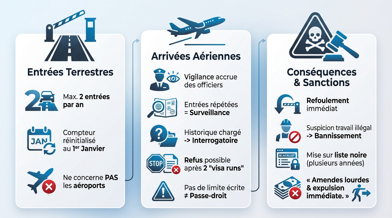 Contrôle frontière Thaïlande : règles strictes des entrées terrestres et sanctions