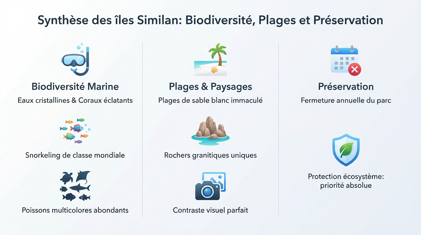 Paysages diversifiés au îles Similan