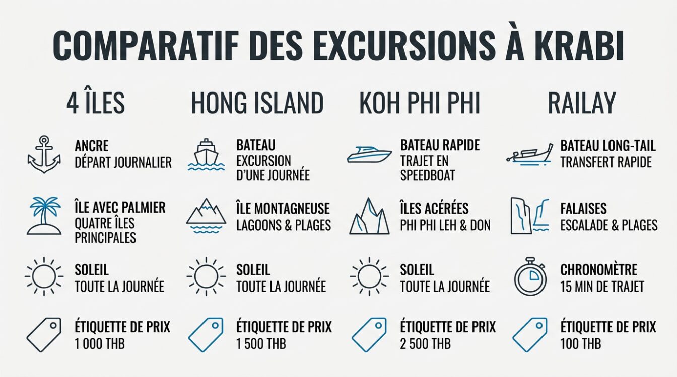Excursions en bateau depuis Ao Nang avec tarifs et durées
