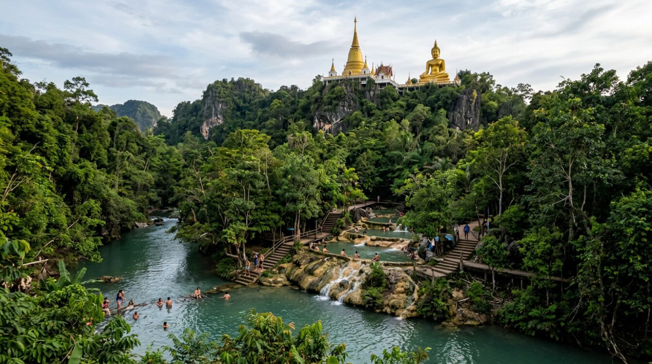 Bassin d'émeraude + Sources chaudes + Temple du Tigre, Ao Nang