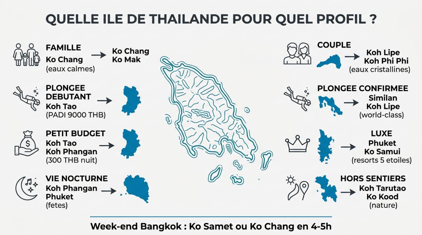 Guide de choix des iles de Thailande par profil de voyageur