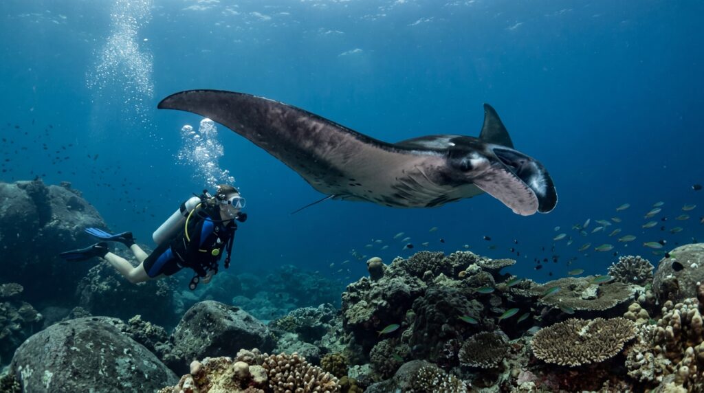 Koh Bon (Similan) : plonger avec les raies manta géantes, Koh Bon Thailande