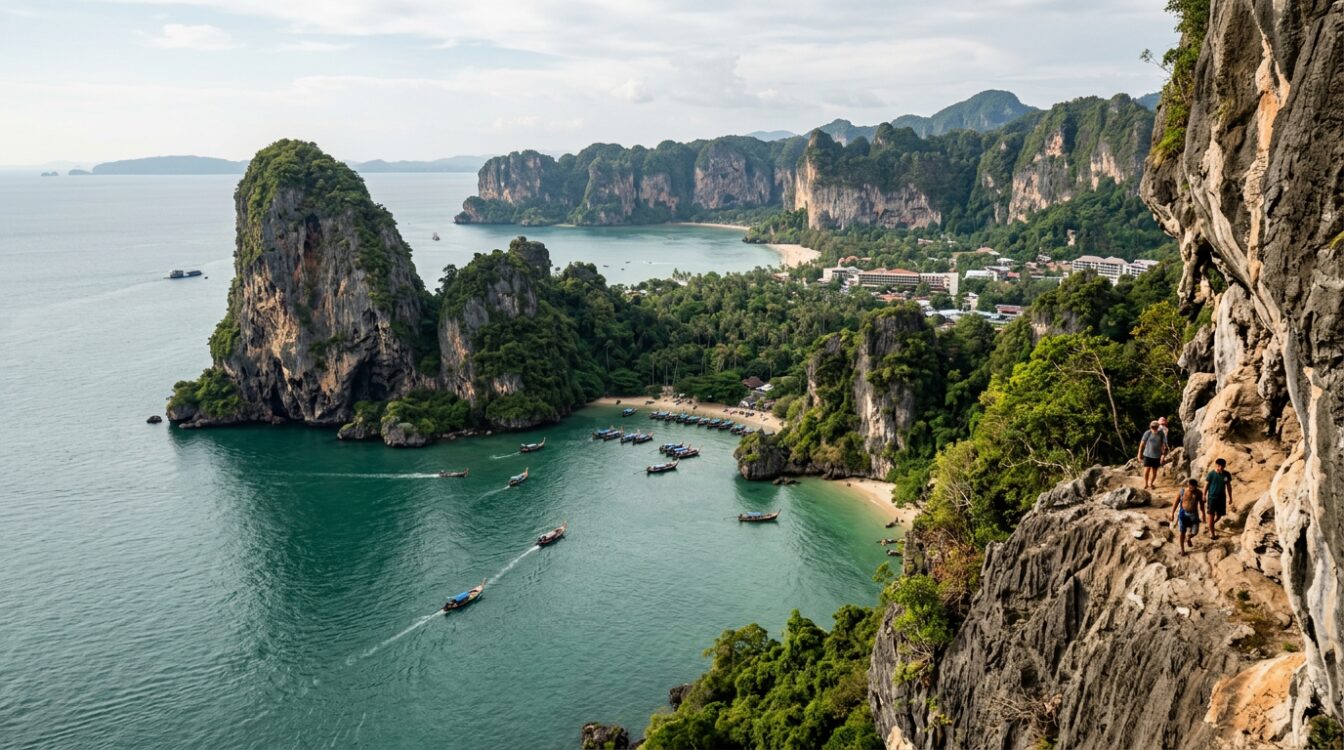 Hôtel ao nang vue sur la plage principale et les falaises calcaires de Krabi