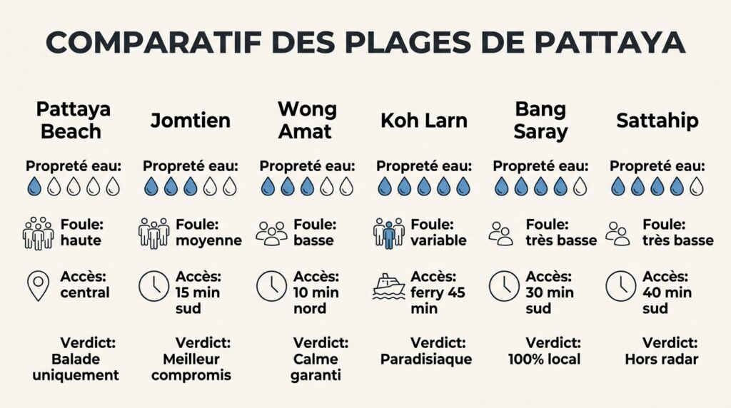 Pattaya Beach plage principale, Plage Pattaya