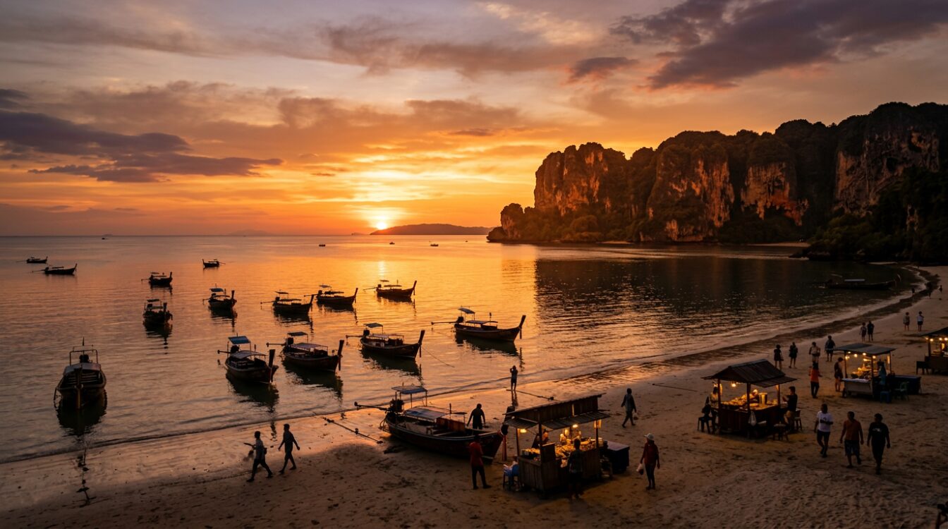 Ao Nang Beach : se baigner, se promener, coucher de soleil