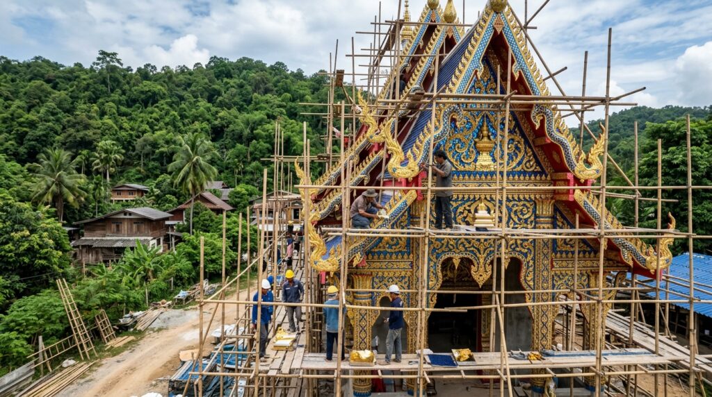 L'histoire et le créateur Phuttha Kabkaew, Temple Bleu Chiang Rai