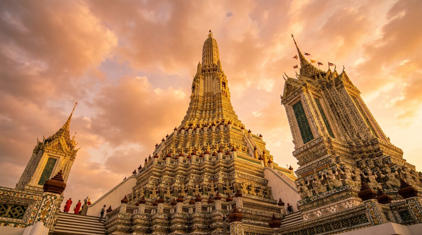 Bouddha dore et vue panoramique depuis le sommet du Wat Tham Suea (278 m) - Temple du Tigre, Krabi