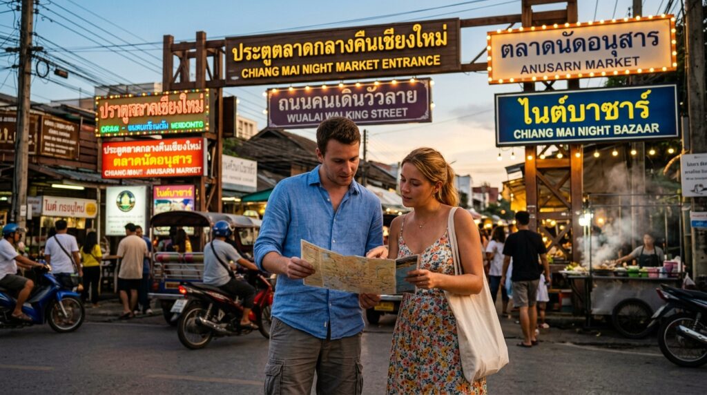 Comparatif et carte, Marches Nocturnes Chiang Mai