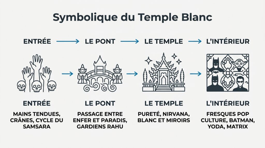 Symbolique du Temple Blanc de Chiang Rai entre enfer et paradis