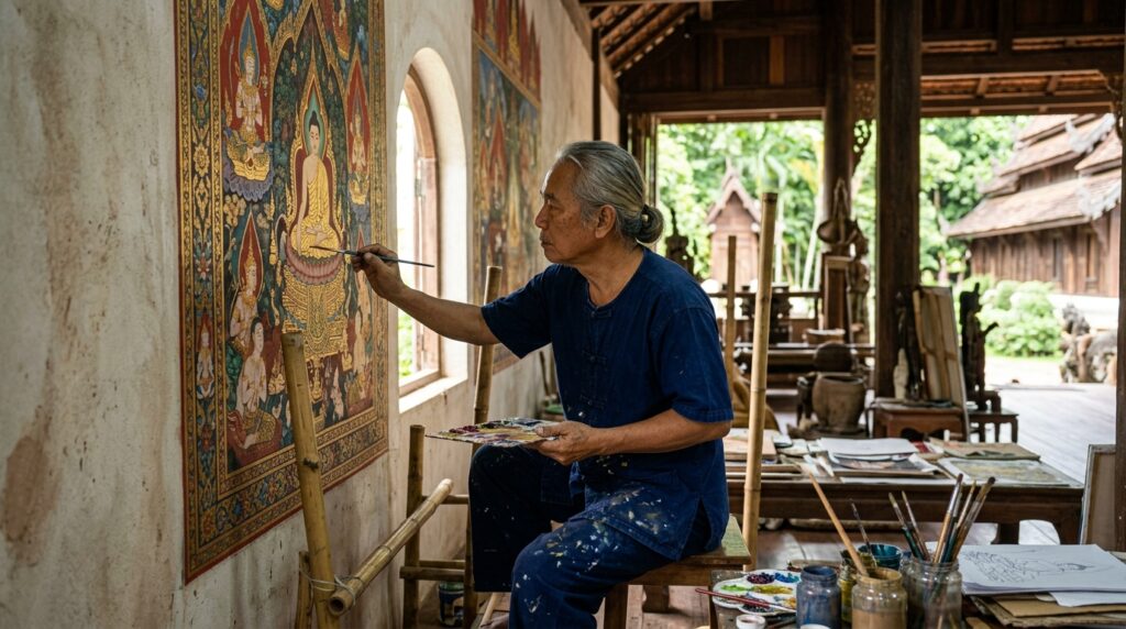 L'histoire de Chalermchai Kositpipat, Temple Blanc Chiang Rai