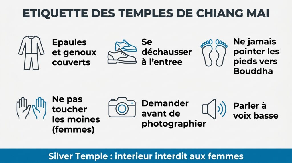 Règles de conduite et étiquette pour visiter les temples bouddhistes de Chiang Mai