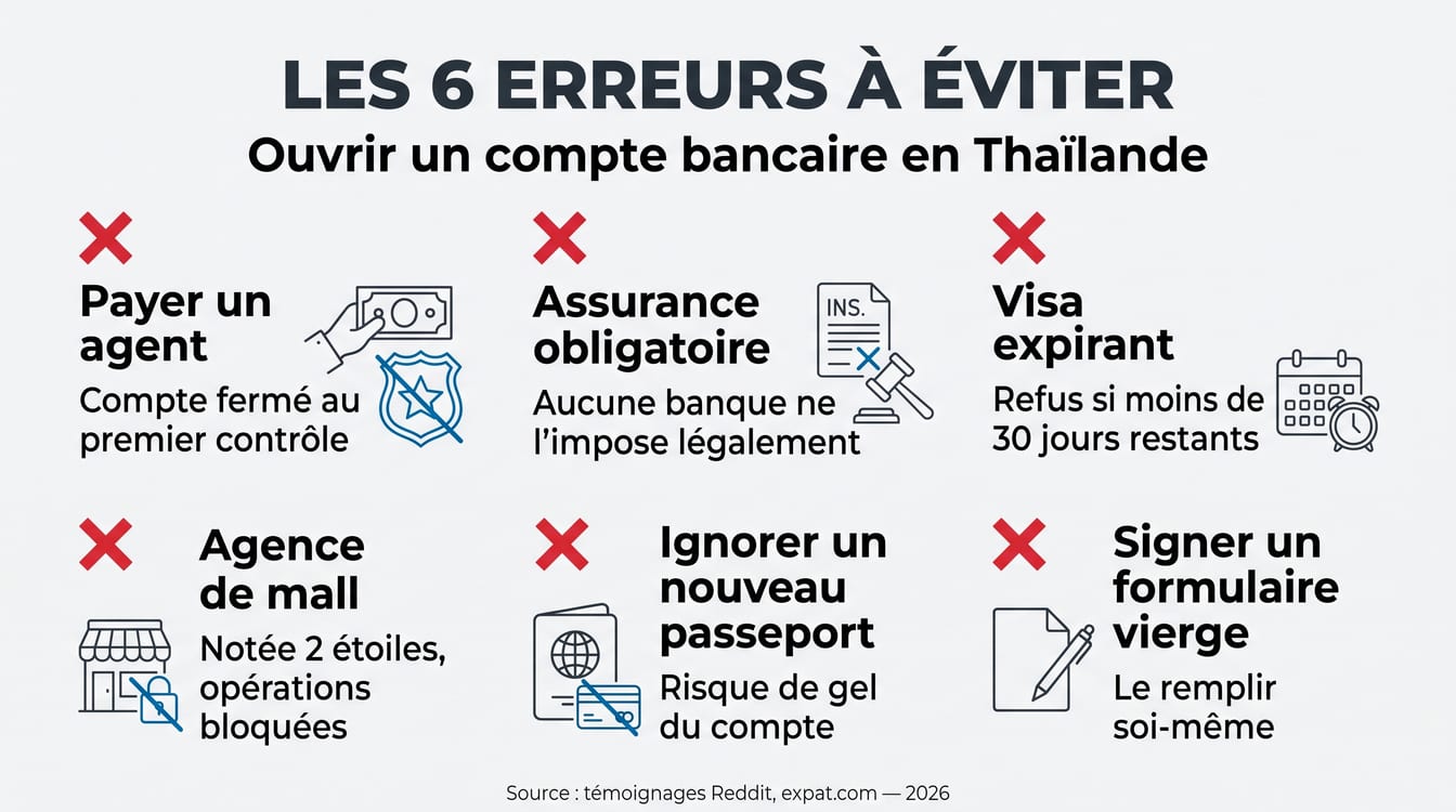 Les erreurs à éviter pour ouvrir un compte bancaire en Thaïlande