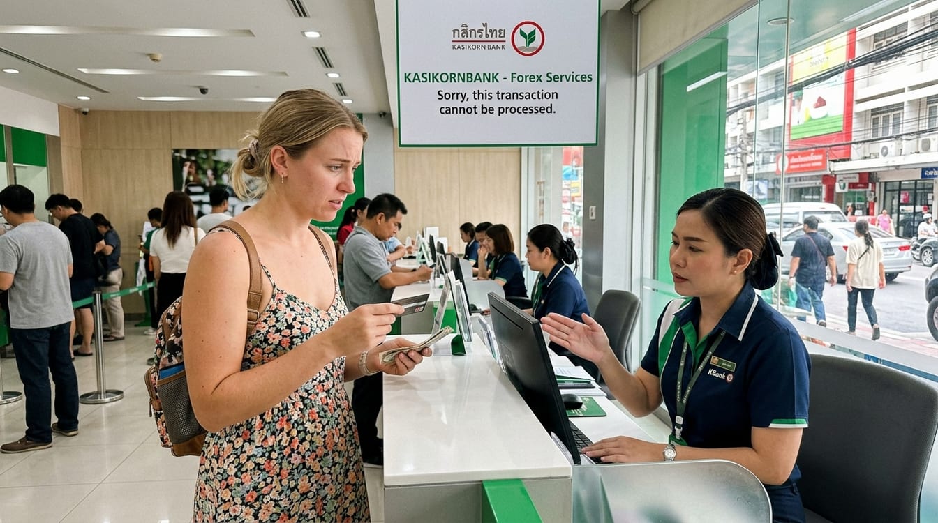 Refus d'ouverture de compte à un touriste, agence Kasikorn Bangkok