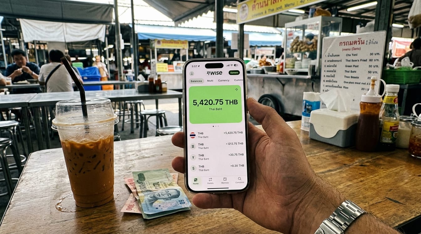 Application Wise Thaïlande sur smartphone au marché de Chatuchak
