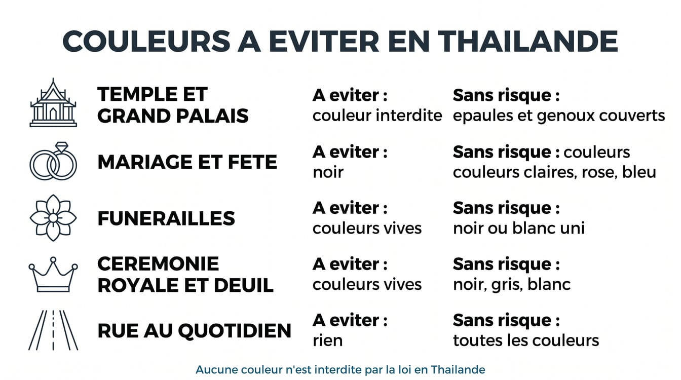 Les couleurs à éviter en Thaïlande selon la situation