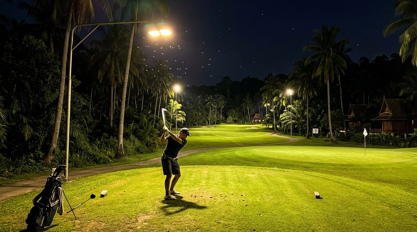 Fin de partie au club-house d'un golf en Thaïlande
