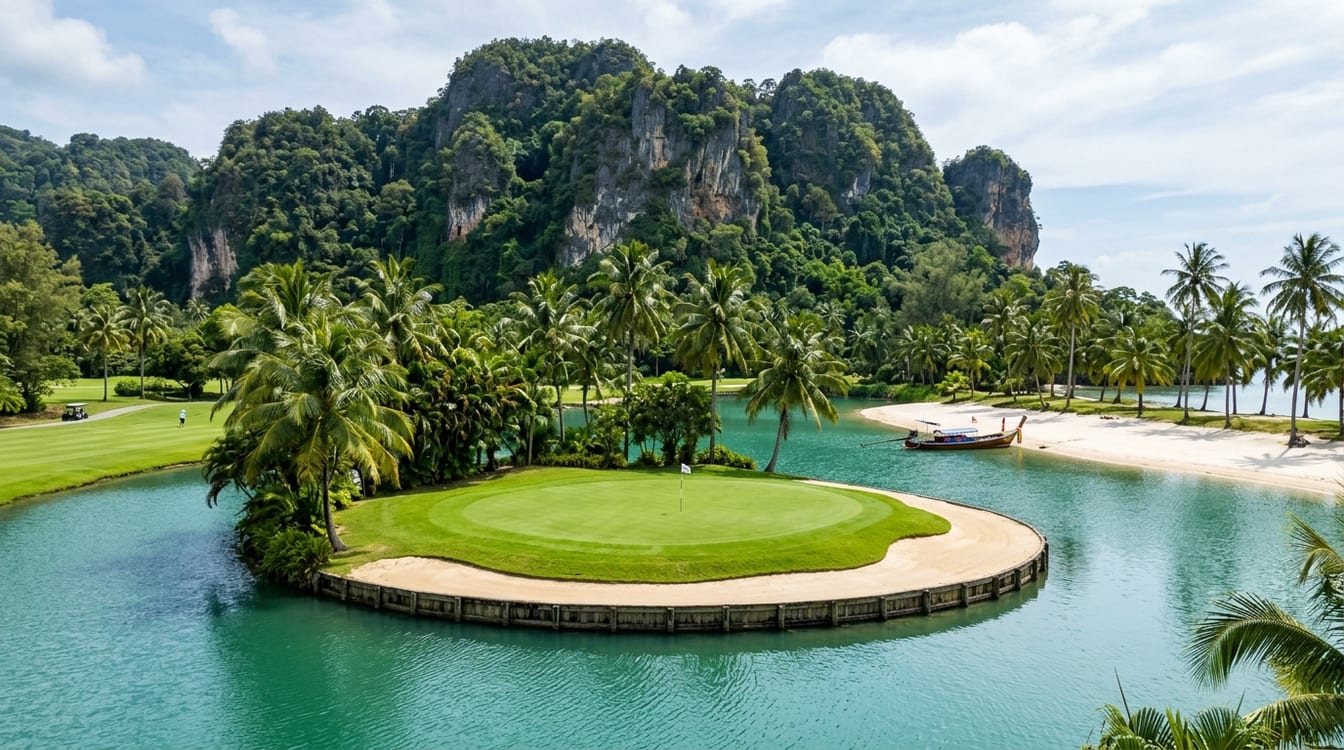 Green d'un des meilleurs parcours de golf de Thaïlande