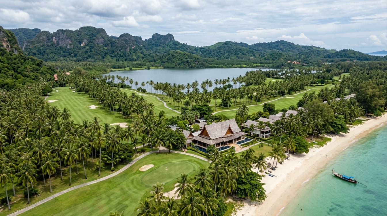 Parcours de golf en bord de mer en Thaïlande, région de Hua Hin