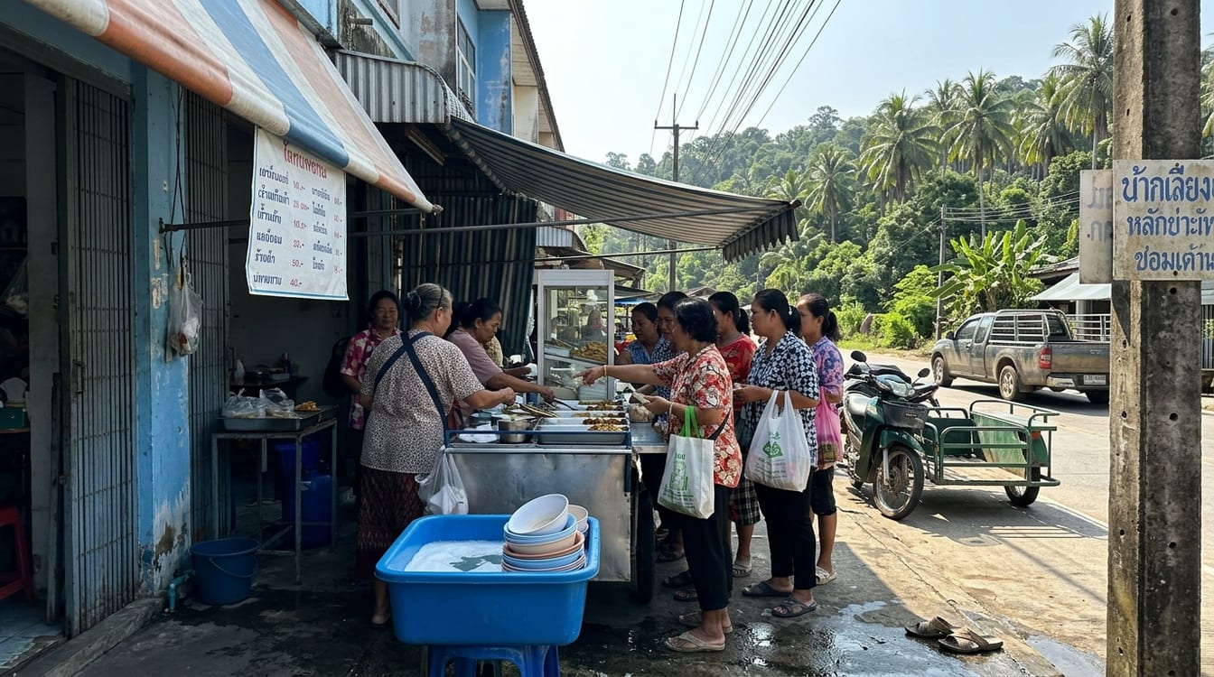 Éviter une intoxication alimentaire en Thaïlande, stand de street food cuisiné minute