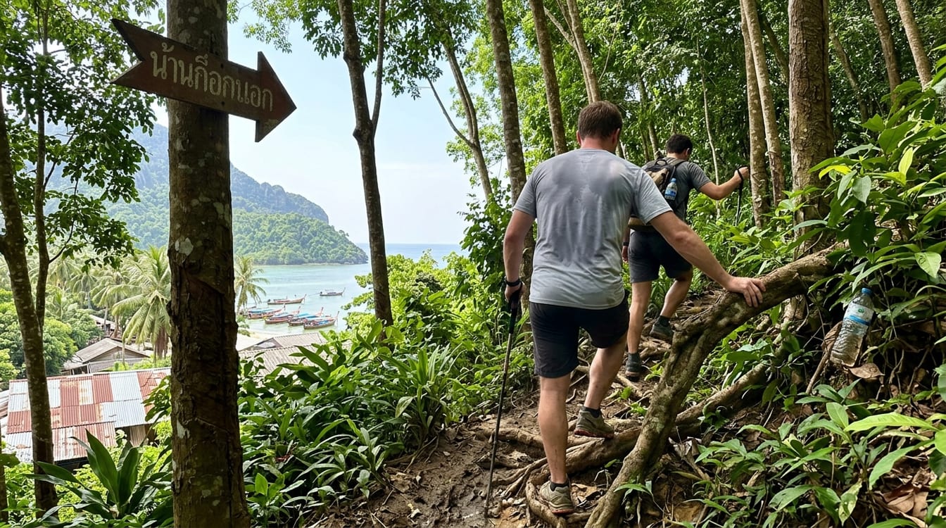 Sentier du Khao Pu à Koh Jum, montée dans la jungle
