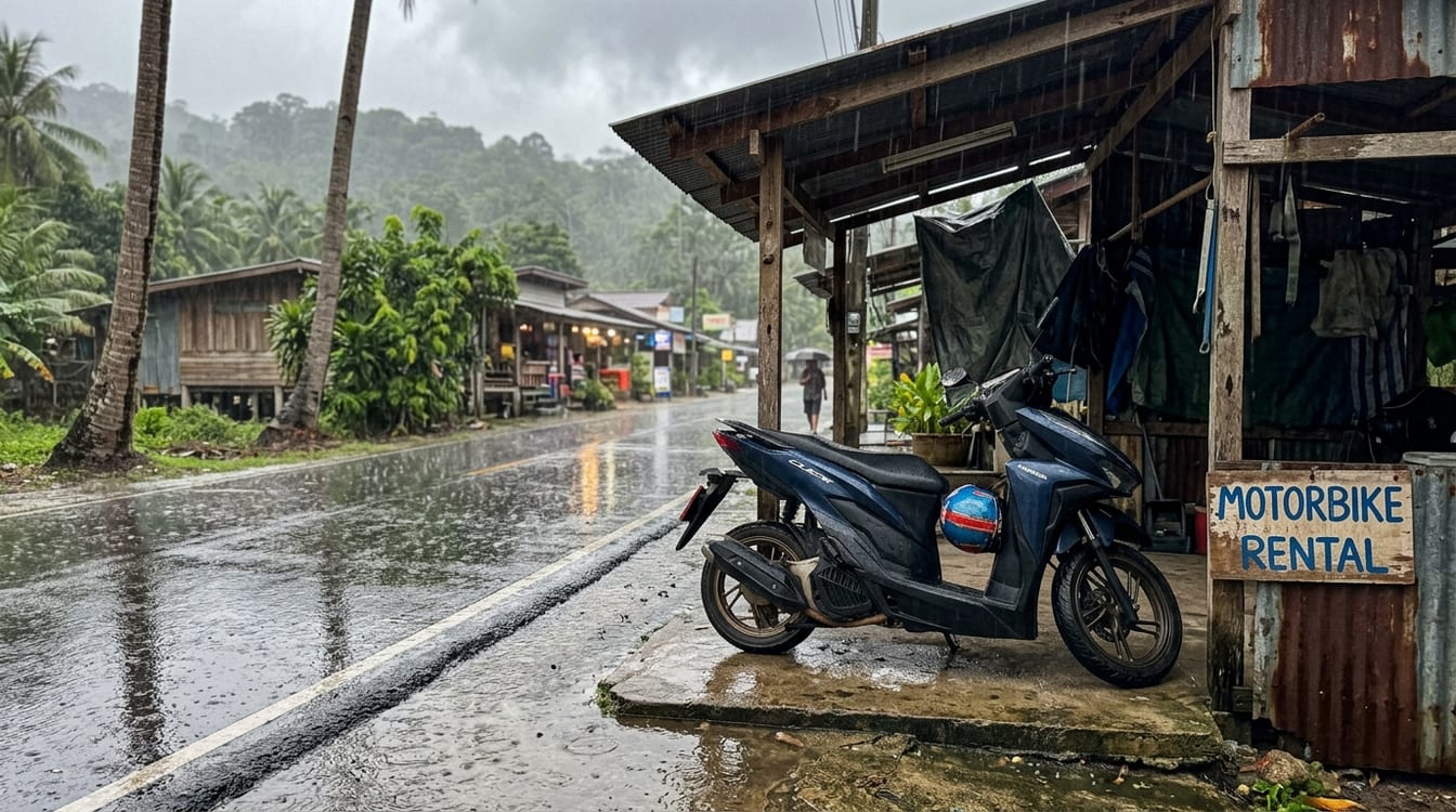 Louer un scooter en Thaïlande en saison des pluies