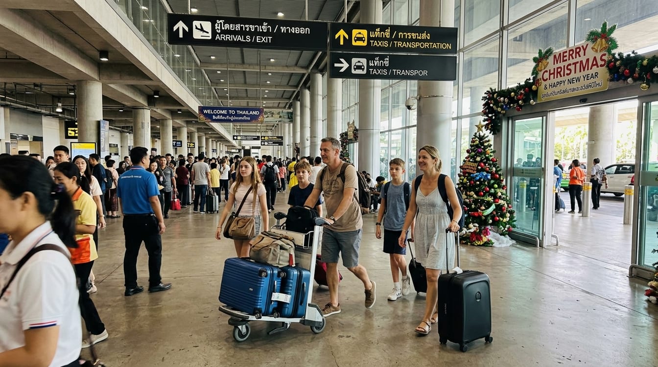 Préparer ses vacances de Noël en Thaïlande, arrivée à l'aéroport de Bangkok