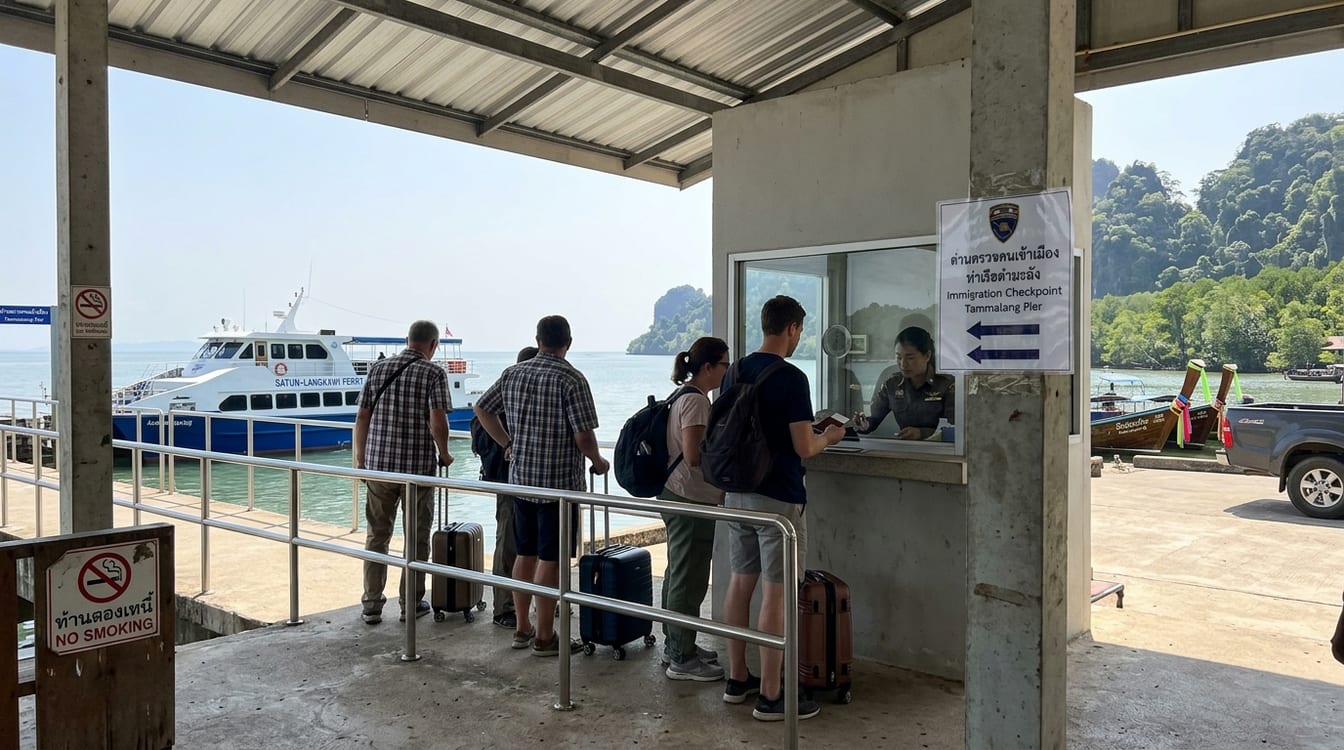 Poste d'immigration du port de Tammalang, passage en Malaisie depuis Satun
