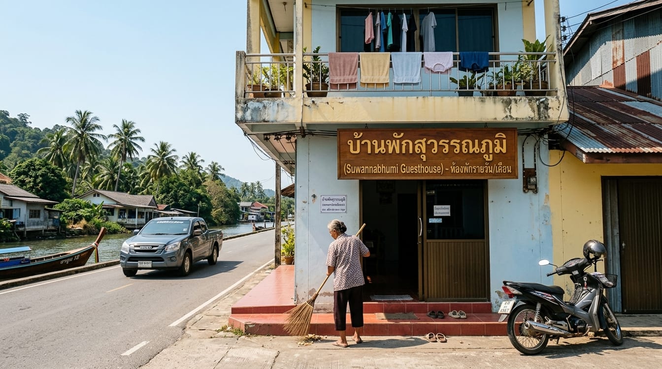 Petite guesthouse familiale dans une rue de Satun ville