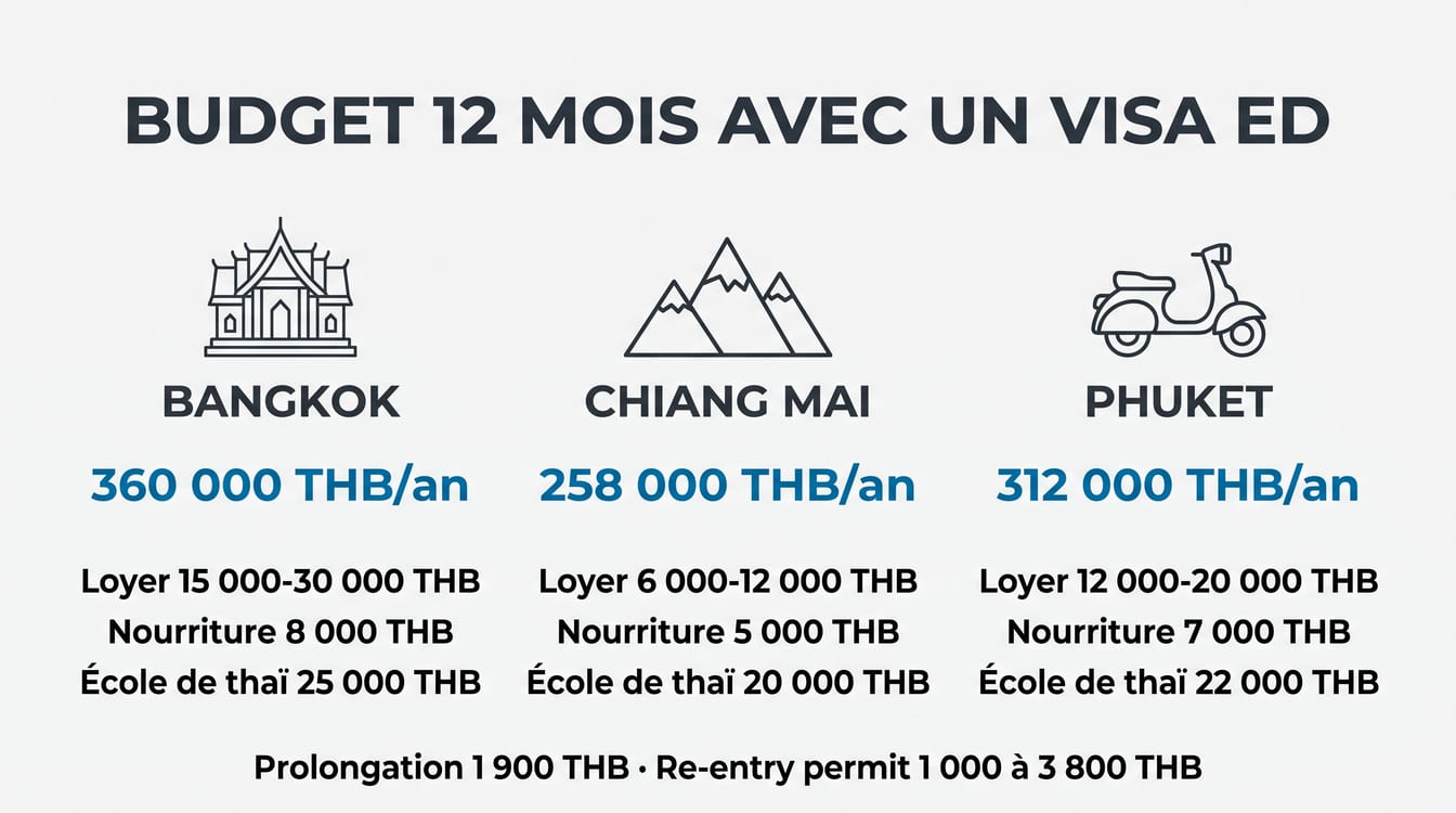 Budget 12 mois avec un visa étudiant à Bangkok, Chiang Mai et Phuket