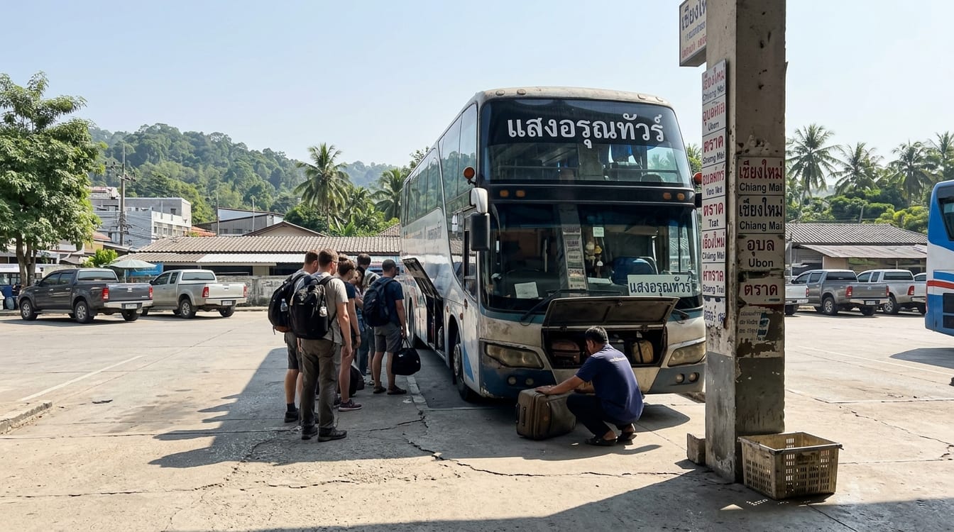 Bus Bangkok Koh Samui, autocar VIP au terminal de Mo Chit