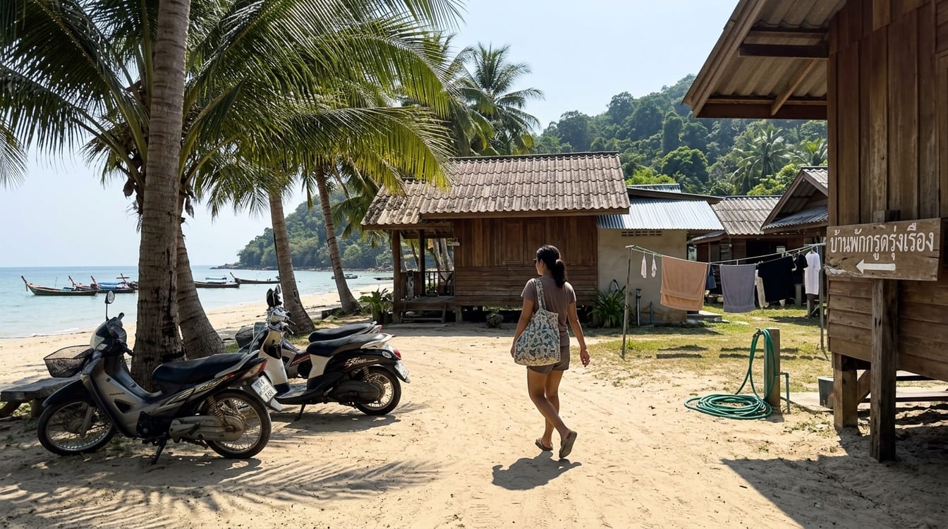 Bungalows en bord de mer sur la plage de Ban Krut