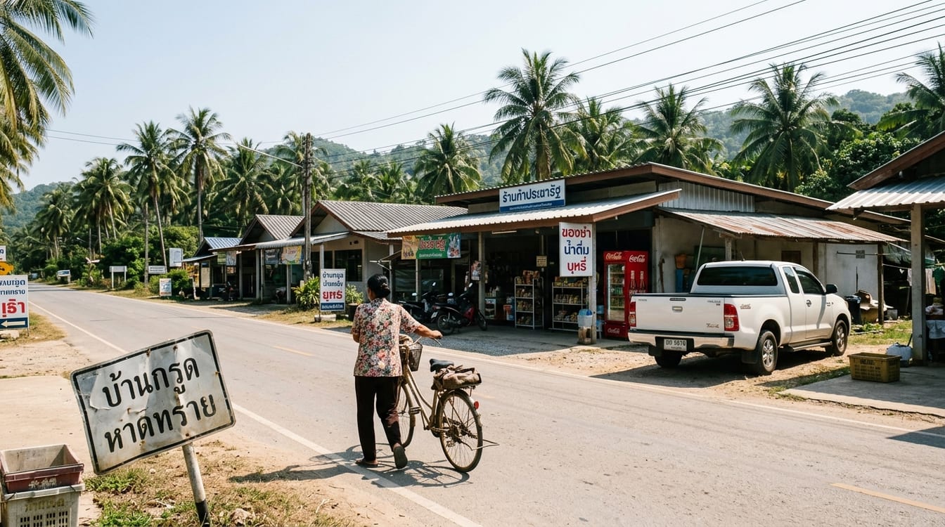 Plage de Ban Krut vue depuis la route côtière, province de Prachuap Khiri Khan