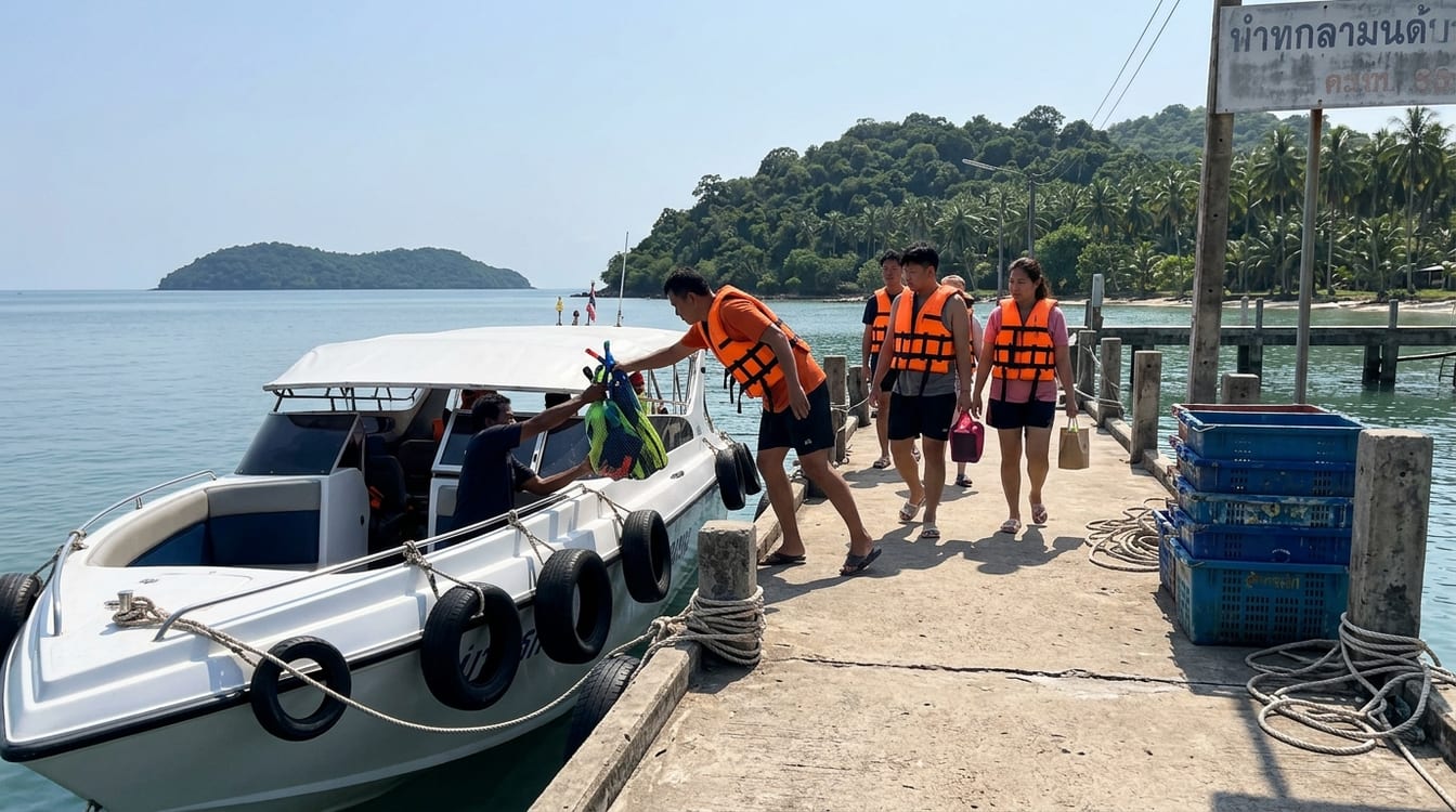 Bateau de l'excursion à Koh Talu au départ de Bang Saphan