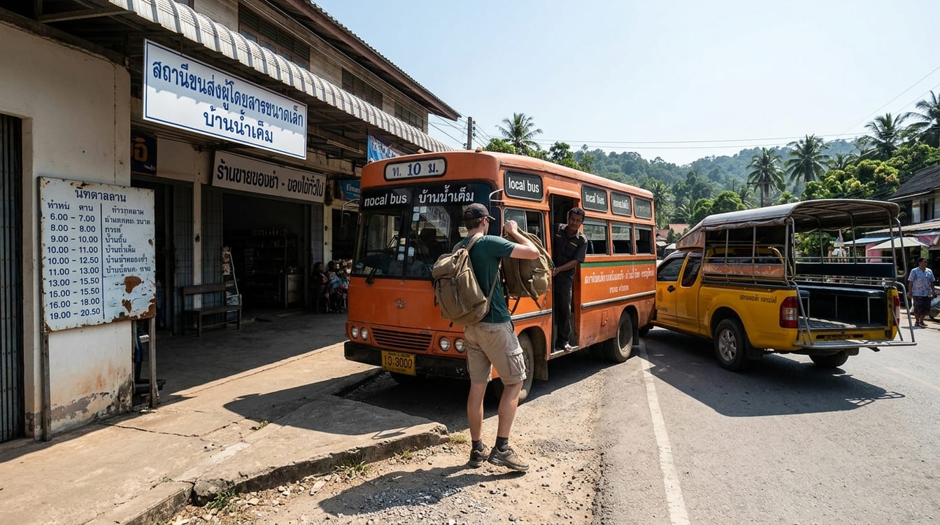 Bus pour Chiang Dao à la gare routière de Chang Phueak à Chiang Mai