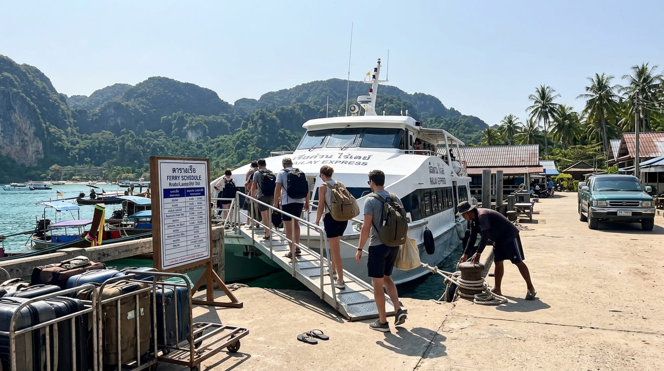 Catamaran pour Koh Tao à quai au Thung Makham Noi Pier de Chumphon